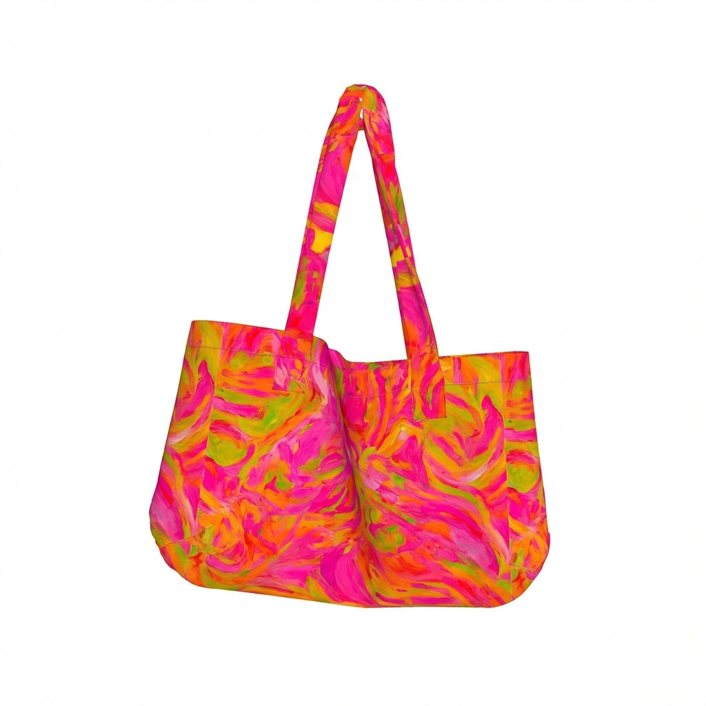 Large Tote Bag Pink Noodles
