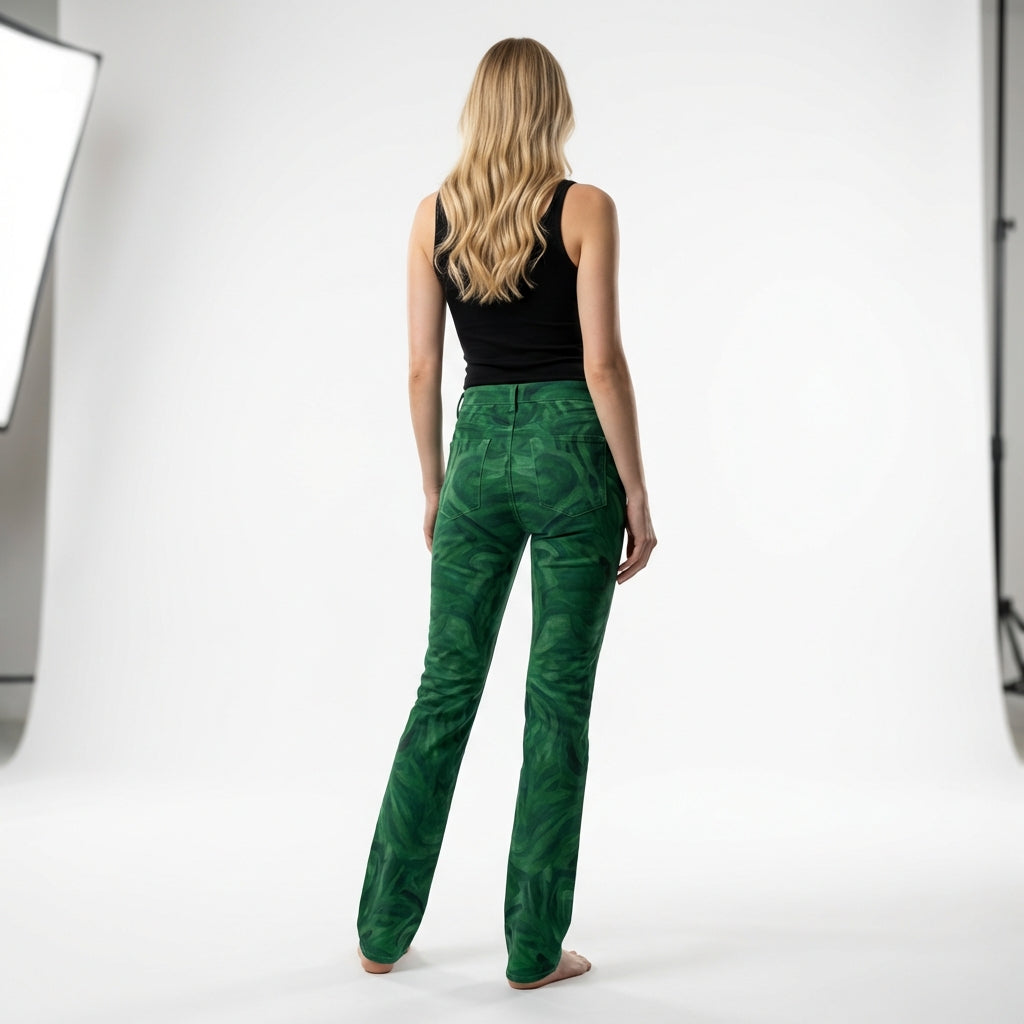 Skinny Jeans Dark Green Noodles