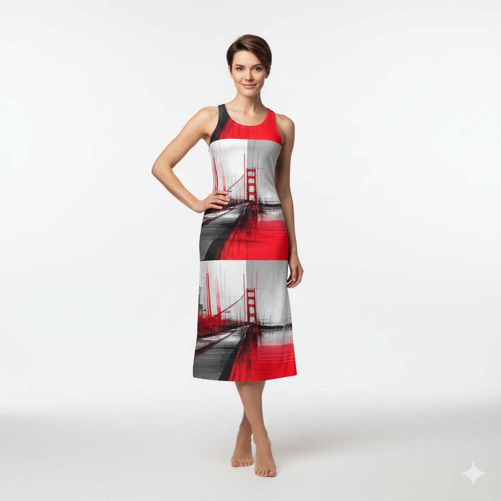 Abstract Golden Gate Bridge Tank Dress