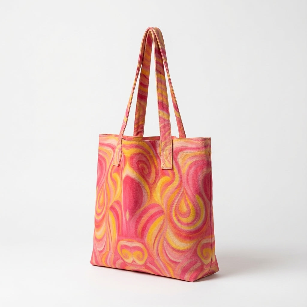 Large Tote Bag Sunset Swirls