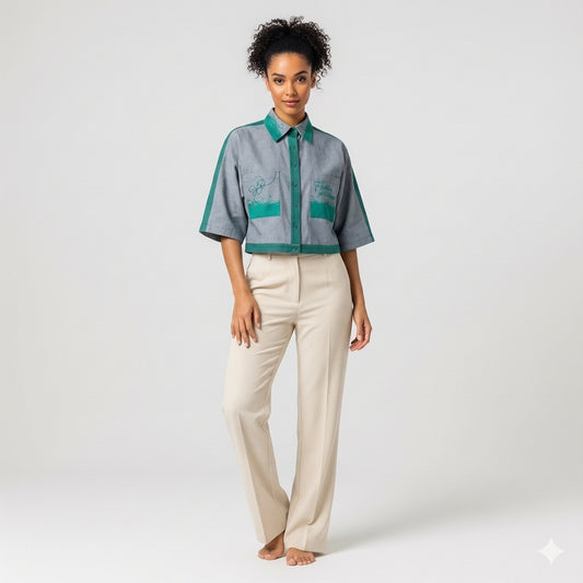Kimono Sleeve Shirt in Lightweight Cotton Poplin