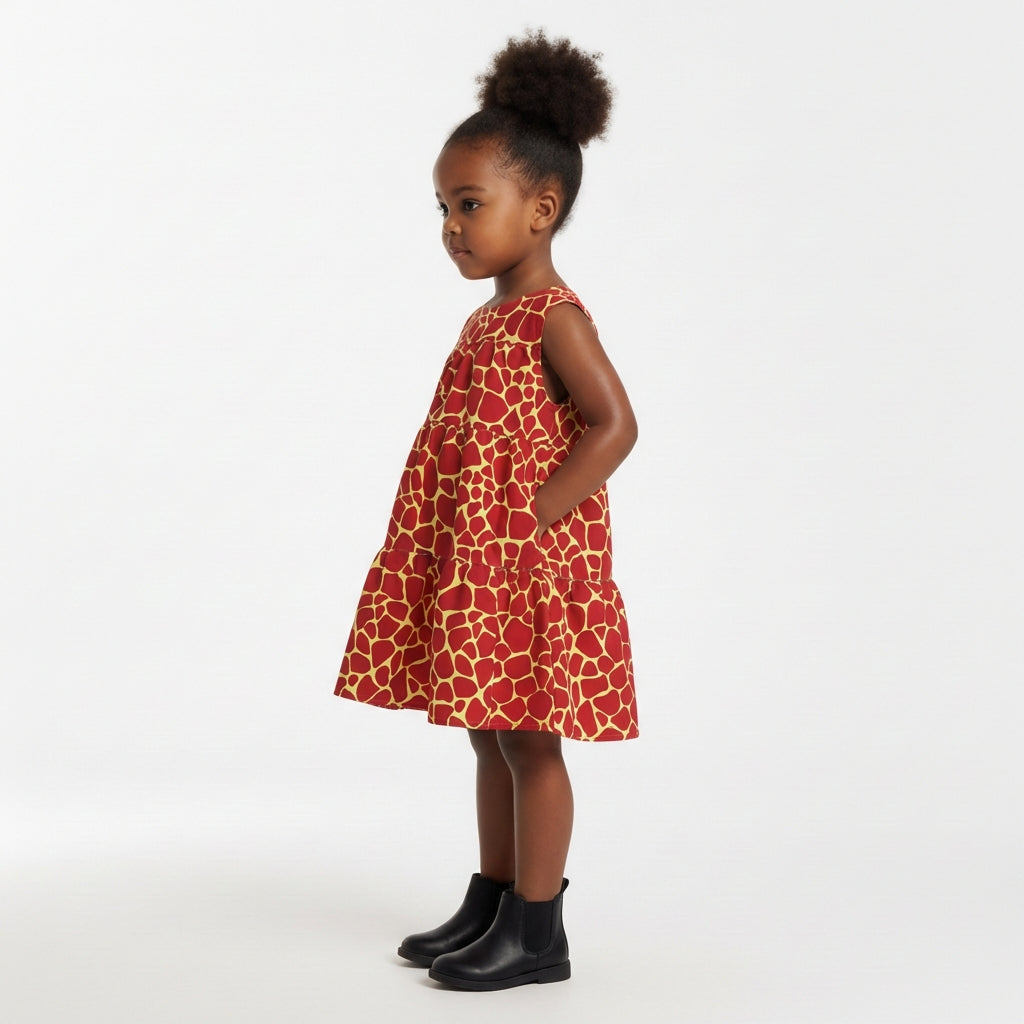 Ruffle Dress without Lining in Lightweight Cotton Poplin