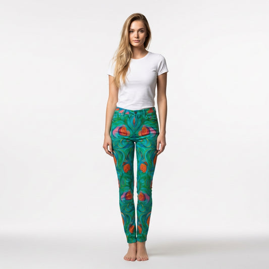 Skinny Jeans Floral Swamp – Slim Jeans in Heavyweight Stretch Cotton Denim