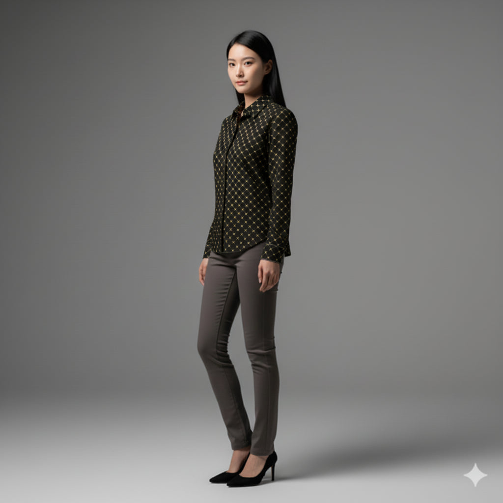 Button Front Shirt in Soft-Structured Linen