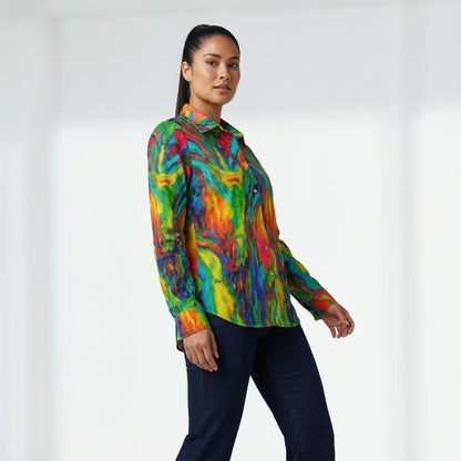 Button Front Shirt in Lightweight Cotton Poplin Green Jungle