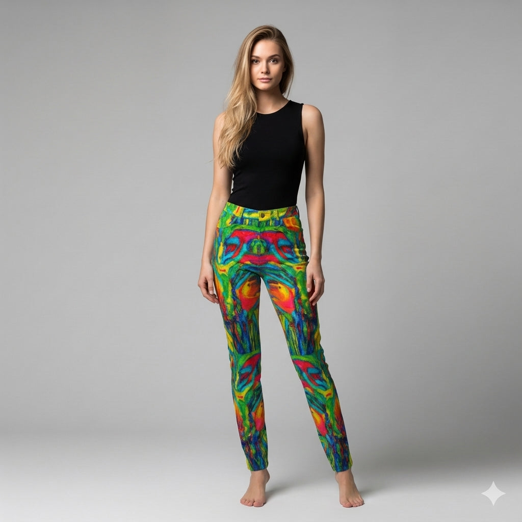 Skinny Jeans Green Jungle