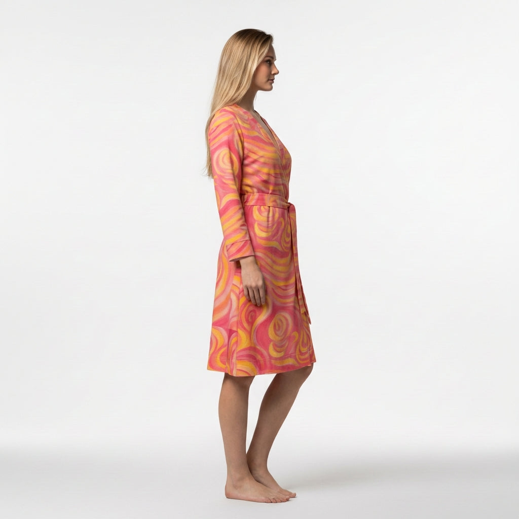 Wrap Dress Sunset Swirls