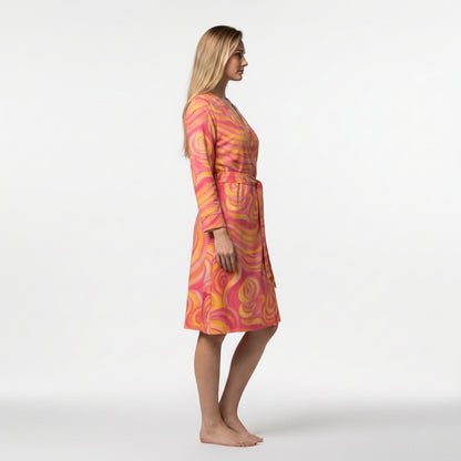 Wrap Dress Sunset Swirls