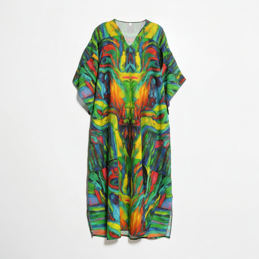 Caftan Green Jungle – Organic Cotton Voile