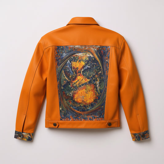 Molten Residue Jean Jacket Orange