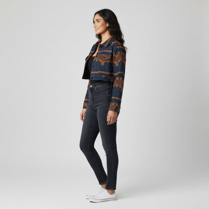 Zayna Cropped Denim Jacket