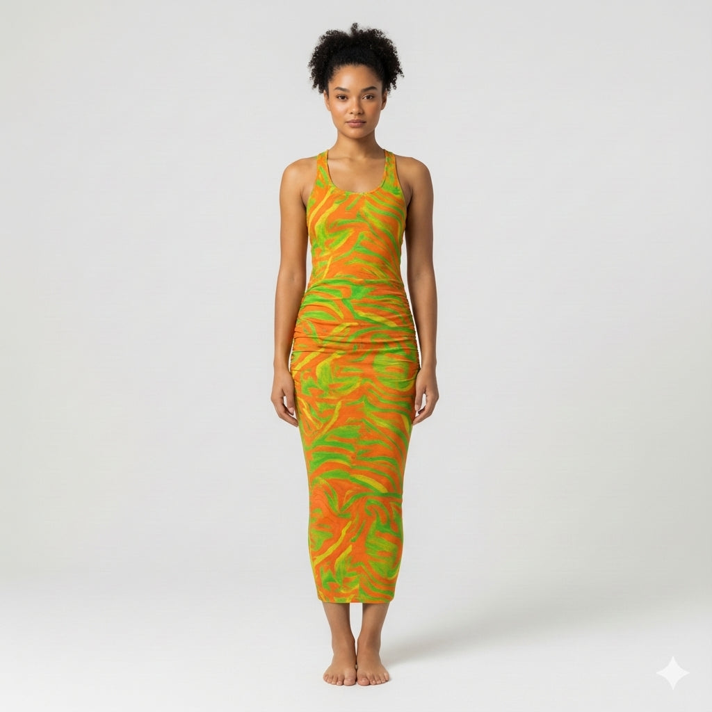 Racerback Shirred Tank Dress Fruit Noodles 