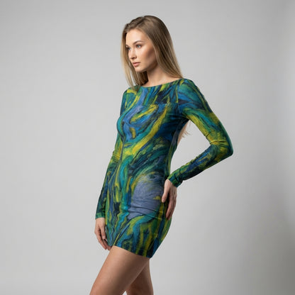 Mini Dress Blue Jungle