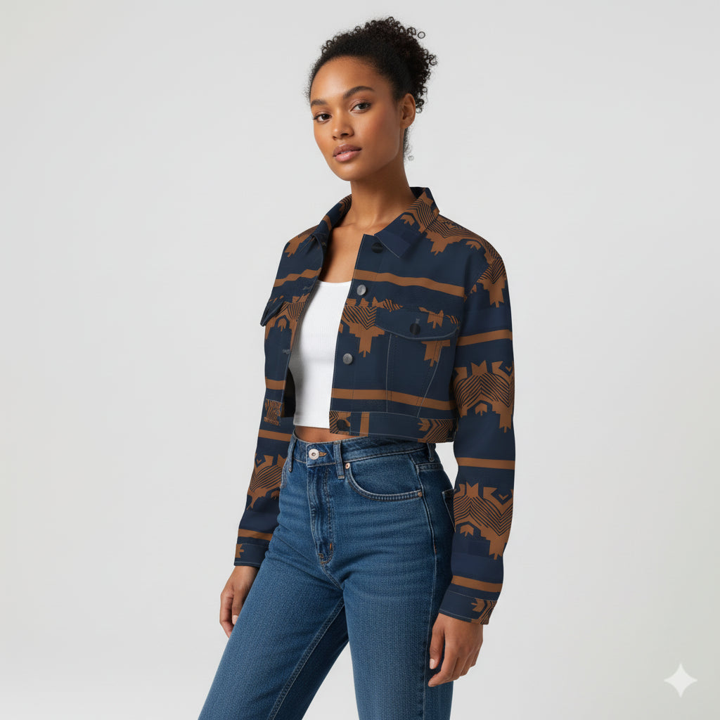 Zayna Cropped Denim Jacket