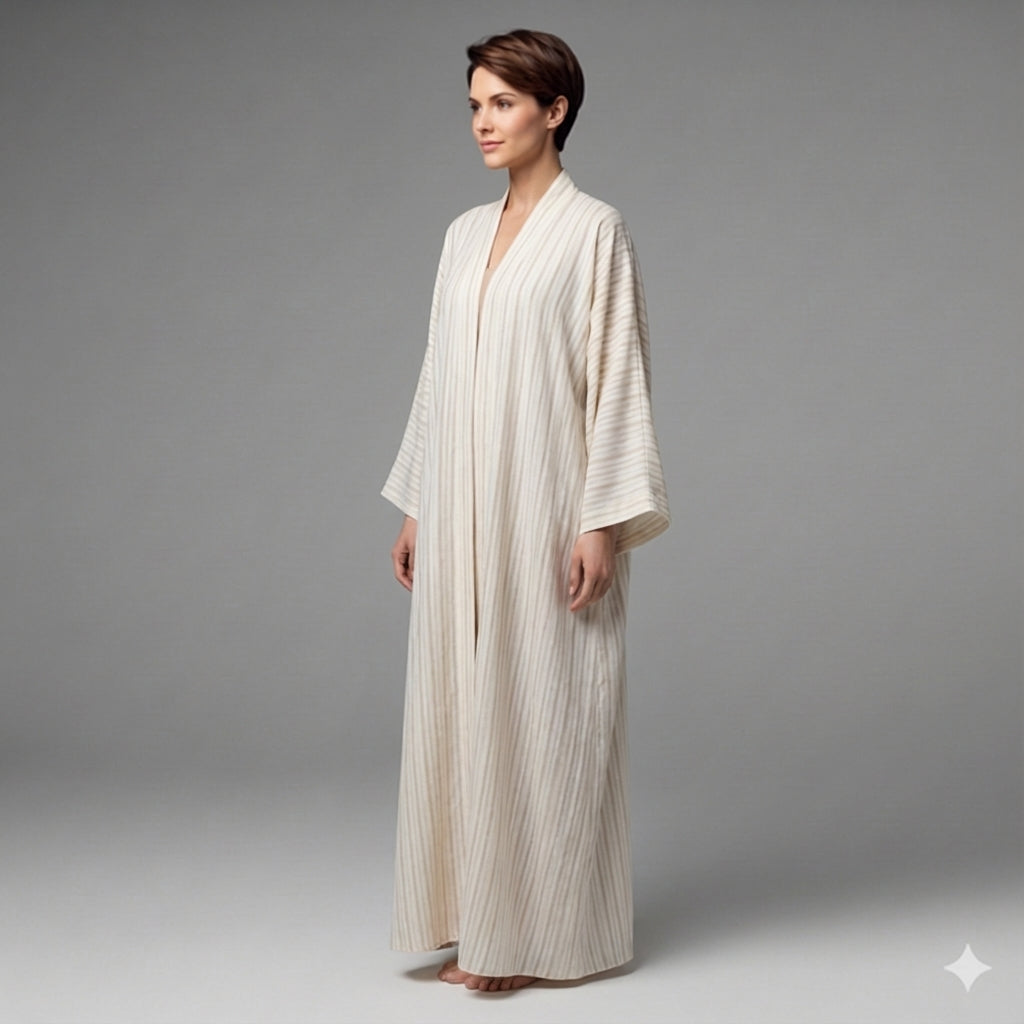 Abaya with Kimono Sleeves in Ecovero Viscose Crepe