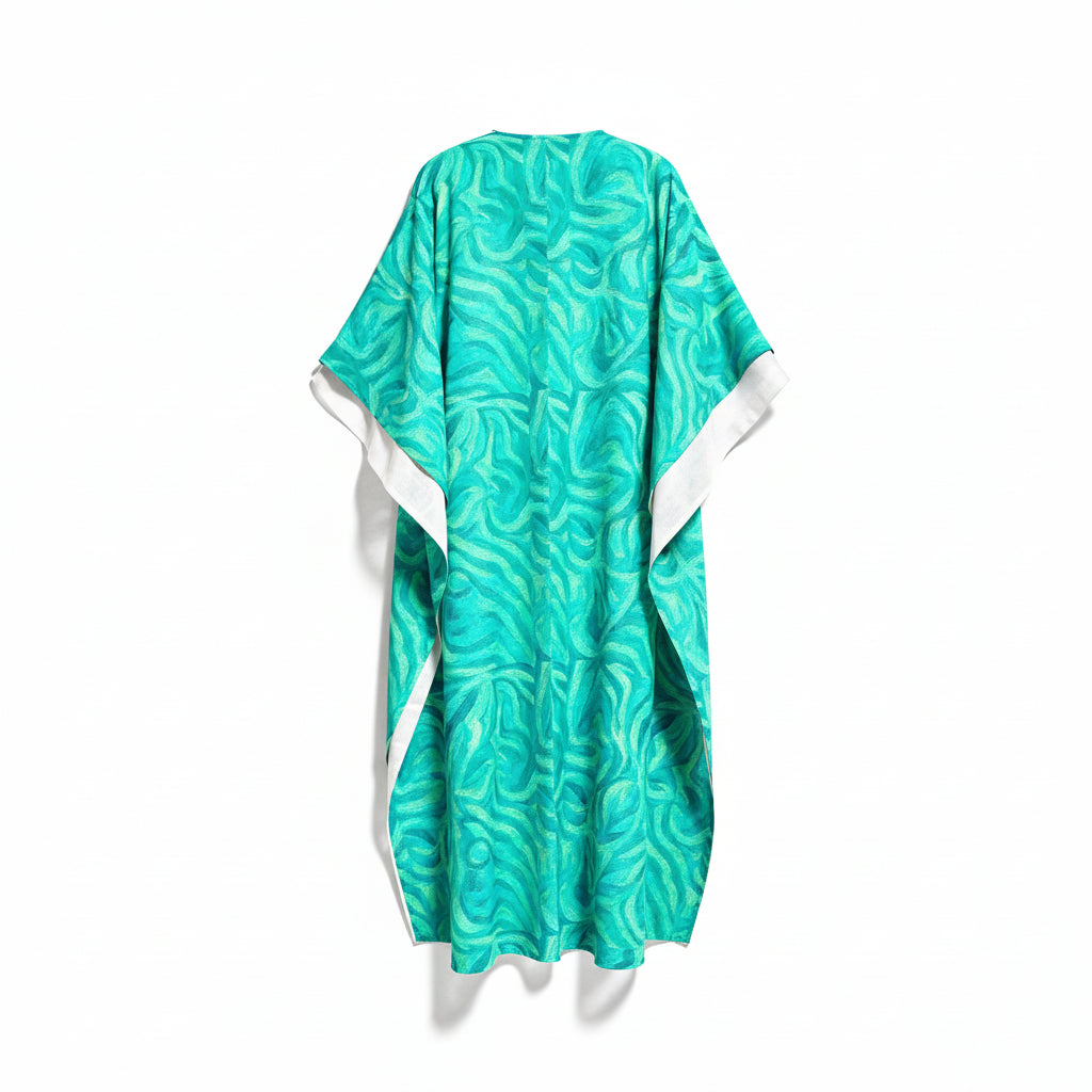 Caftan Organic Cotton Turquoise Noodles