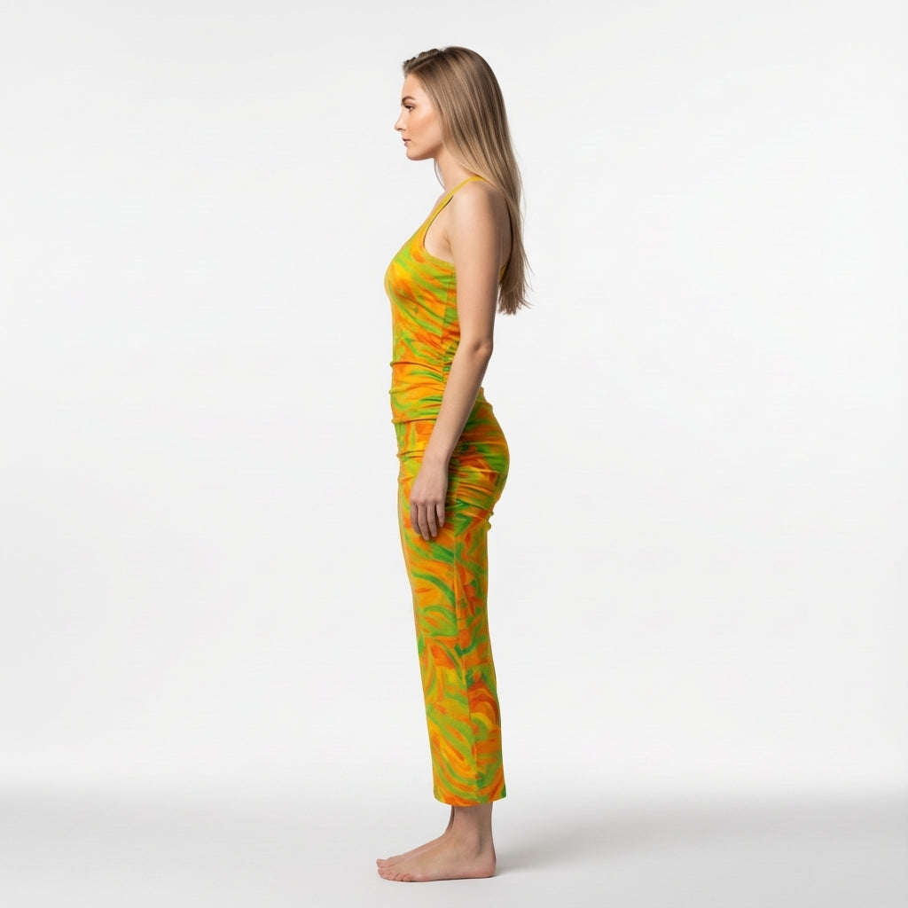 Racerback Shirred Tank Dress Fruity Noodles 