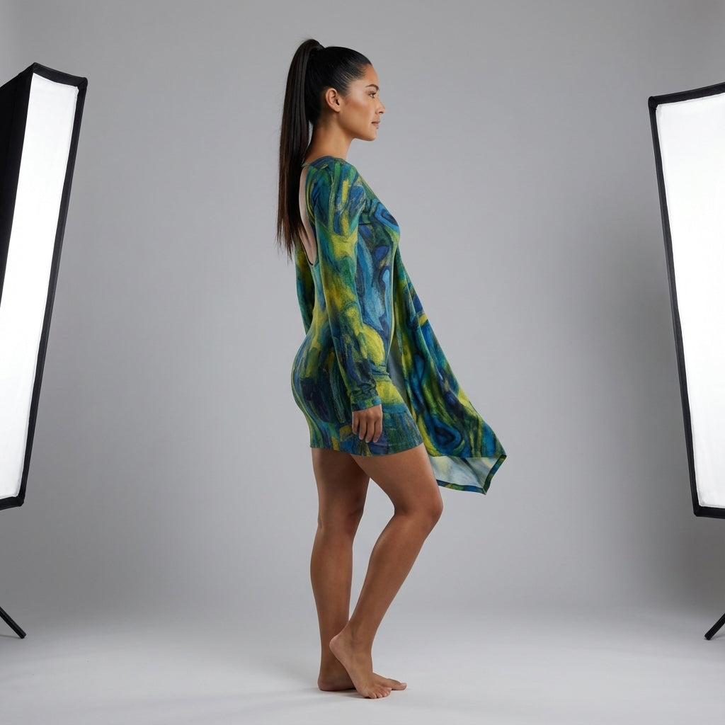 Mini Dress Blue Jungle