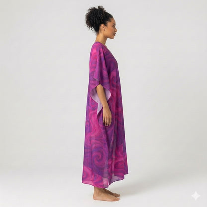 Caftan Purple Storm – Lightweight Organic Cotton Voile
