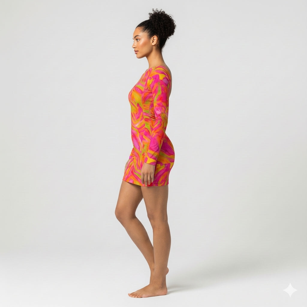 Pink Noodles Mini Dress