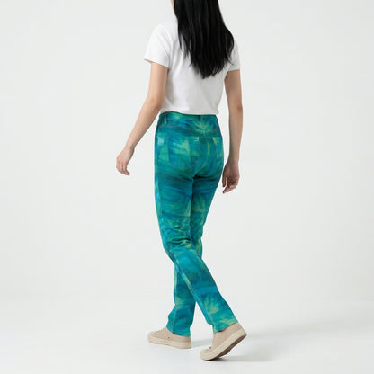 Skinny Jeans Turquoise Watercolors