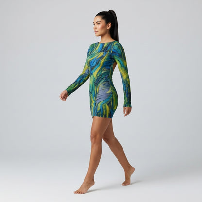 Mini Dress Blue Jungle