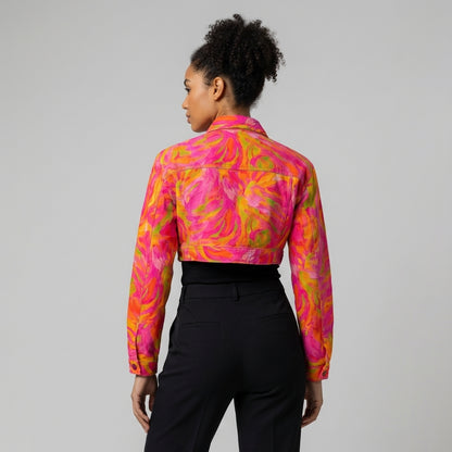 Cropped Jean Jacket Pink Noodles