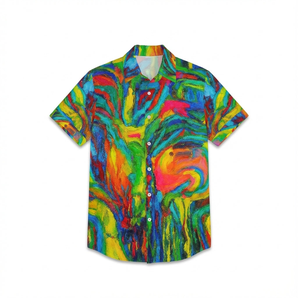 Short Sleeve Dress Shirt Green Jungle