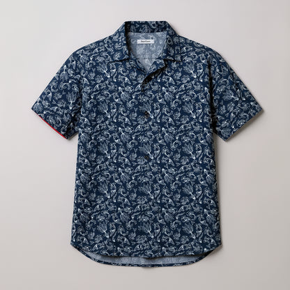 Organic Cotton Hawaiian Camp Collar Shirt