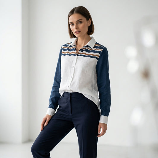 Striped Button Front Shirt