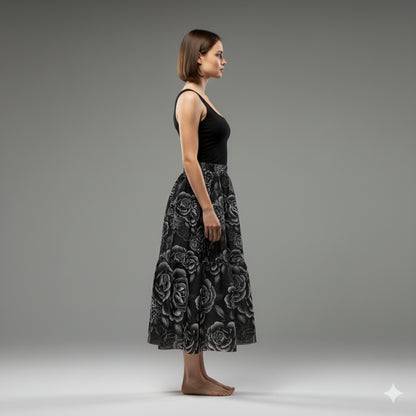 Black Rose Tiered Skirt