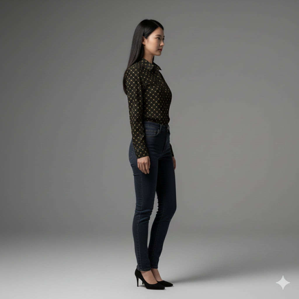 Button Front Shirt in Soft-Structured Linen