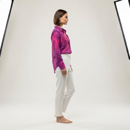 Button Front Shirt Purple Storm
