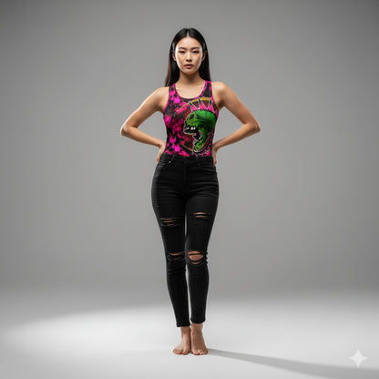 Pink Punk Skull Tank