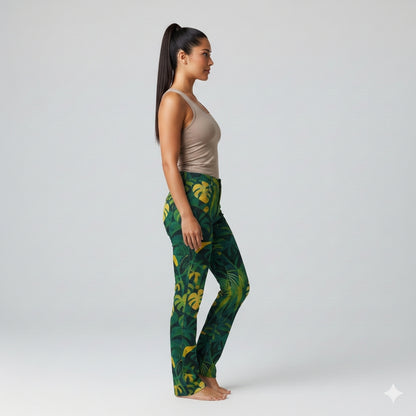 Skinny Jeans Green Leaves - Slim Jeans in Heavyweight Stretch Cotton Denim