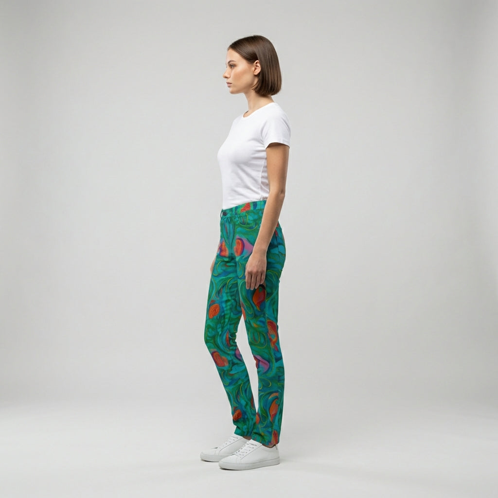 Skinny Jeans Floral Swamp – Slim Jeans in Heavyweight Stretch Cotton Denim