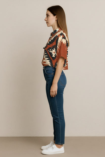 Kai Cropped Kimono Sleeve Blouse