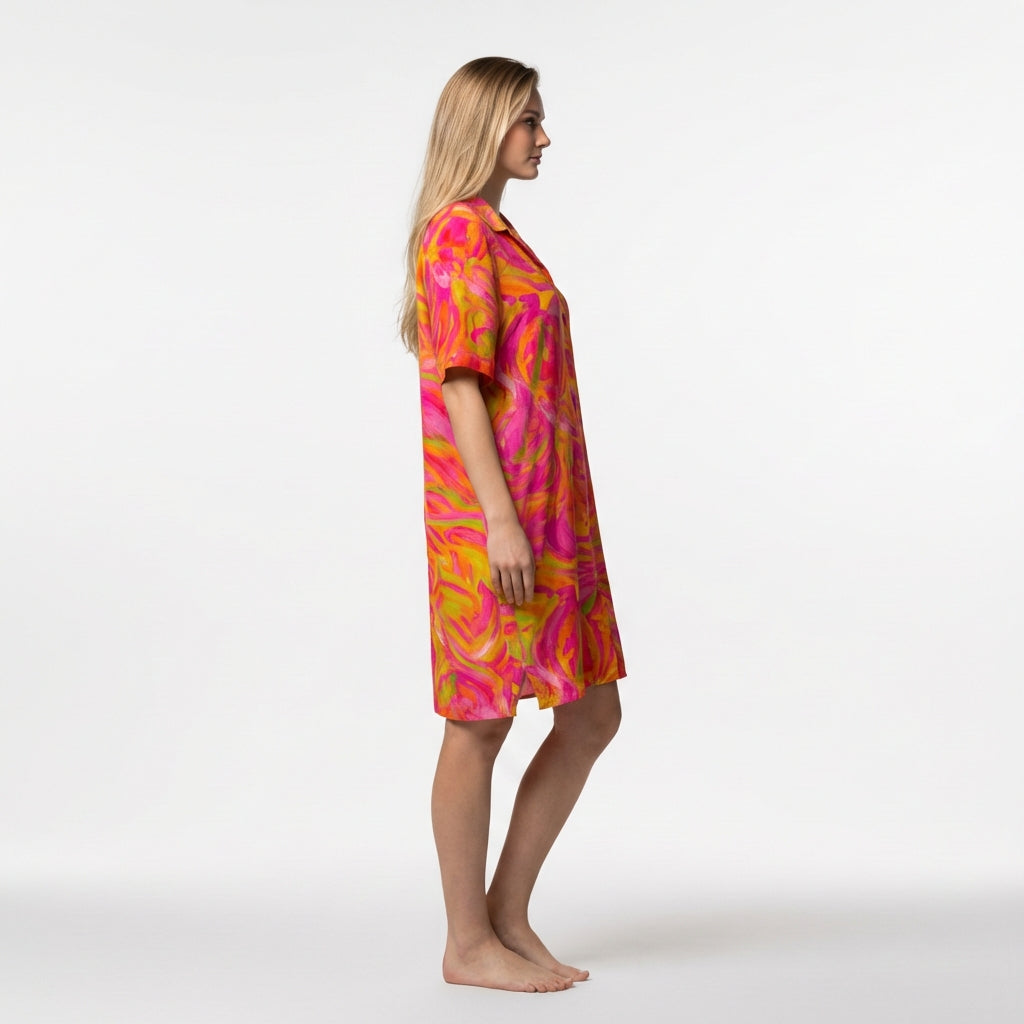 Camp Collar Dress Pink Noodles