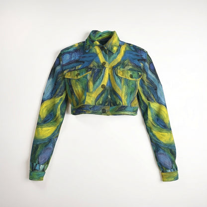 Cropped Jean Jacket Blue Jungle