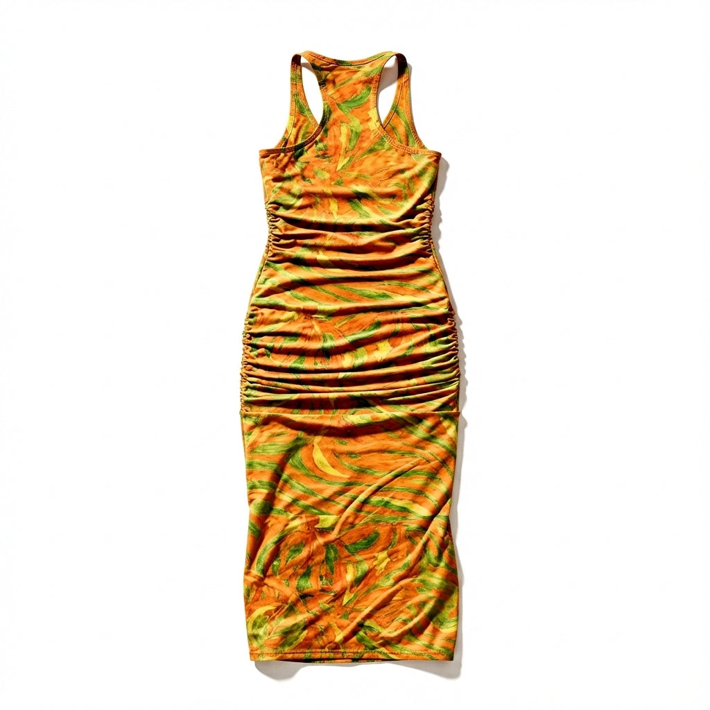 Racerback Shirred Tank Dress Fruit Noodles 