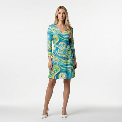 Wrap Dress Sea Swirls