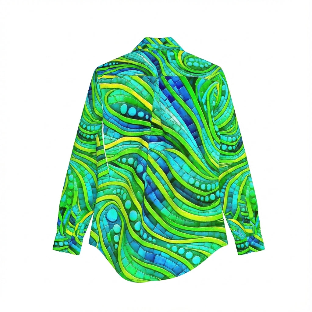 Women's Button Front Shirt Mosaic