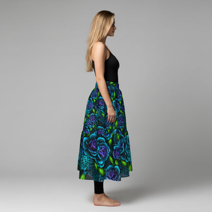 Blue Rose Tiered Skirt