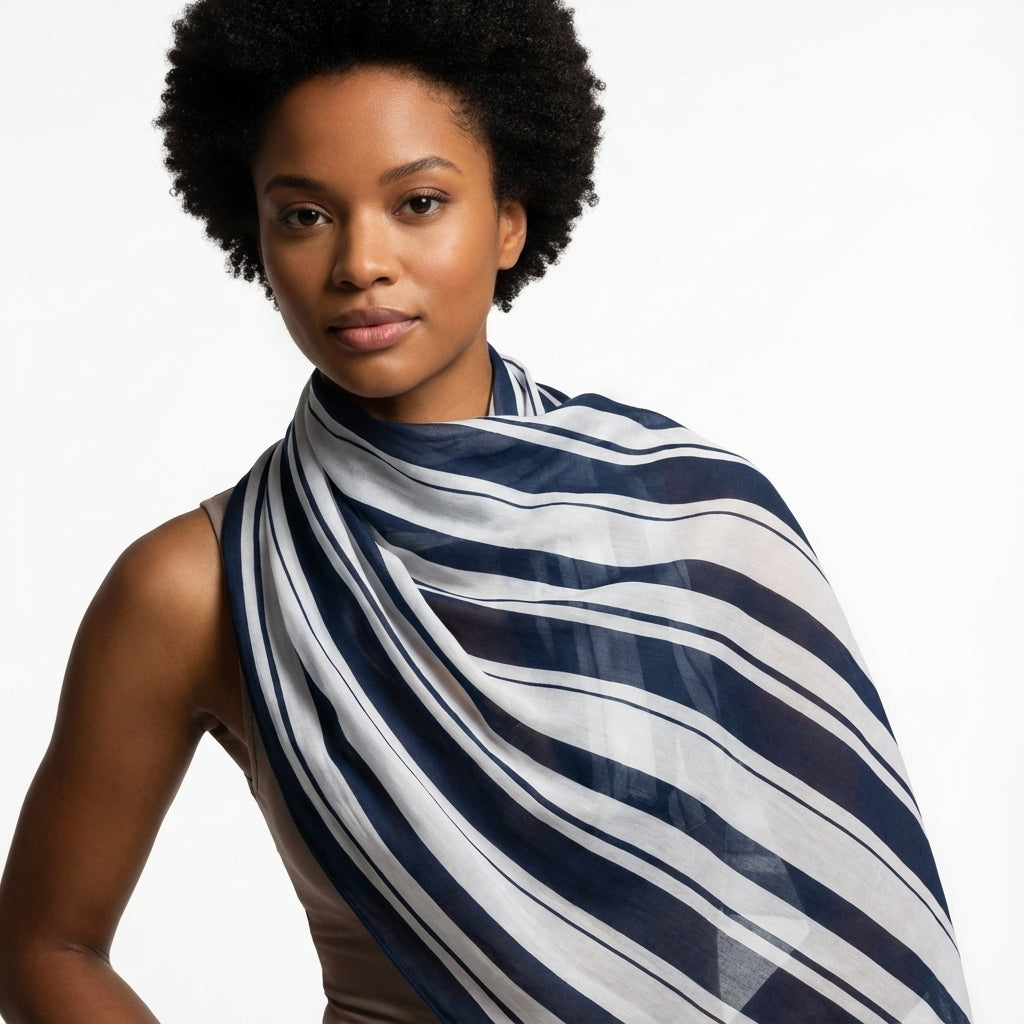 Scarf – Blue and White