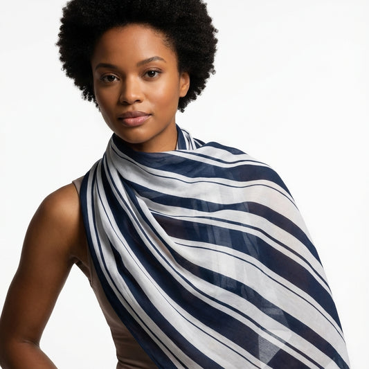 Scarf – Blue and White