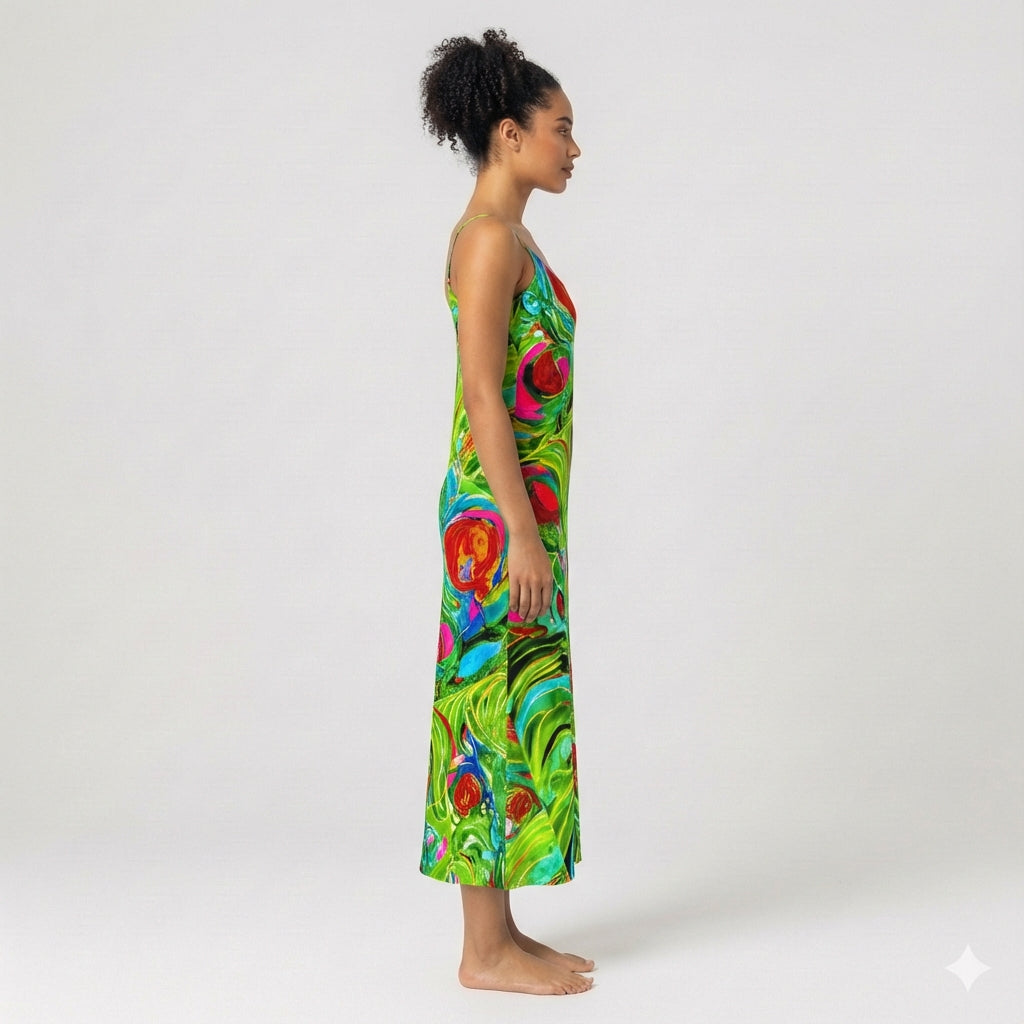 Slip Dress (non Bias) Pink Water Lilies