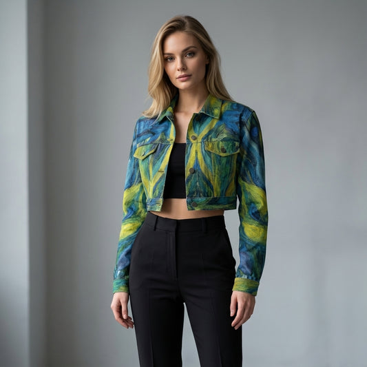 Cropped Jean Jacket Blue Jungle