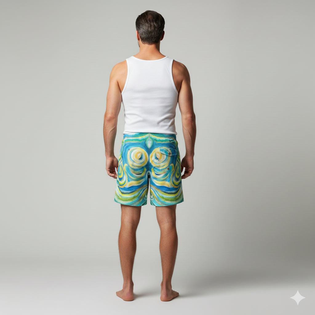 Board Shorts (7" Inseam) – Cotton Poplin Sea Swirls