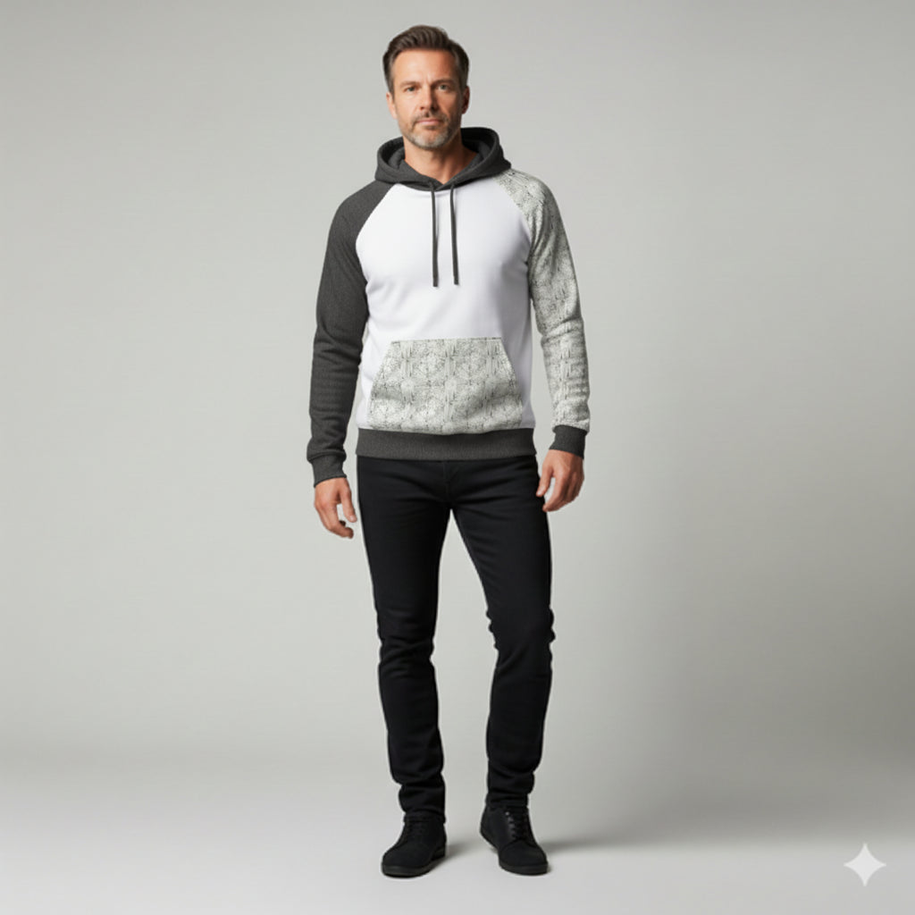 Half Raglan Sweatshirt Hoodie