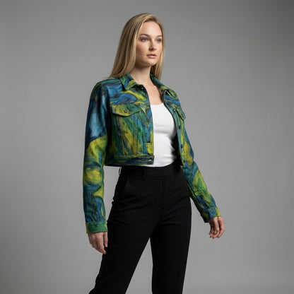 Cropped Jean Jacket Blue Jungle